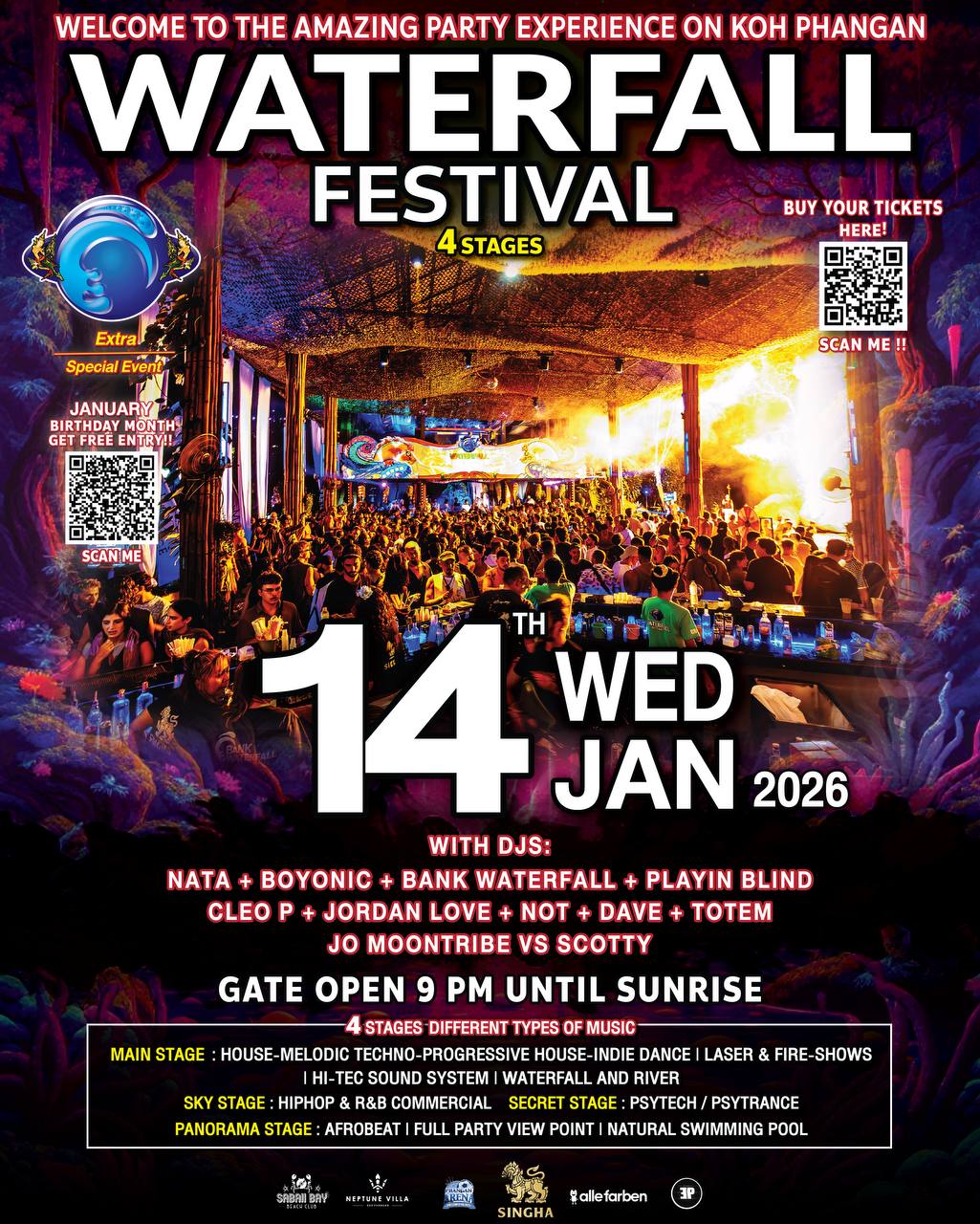 WATERFALL FESTIVAL - 14 JANUARY 2026 | phangan.events