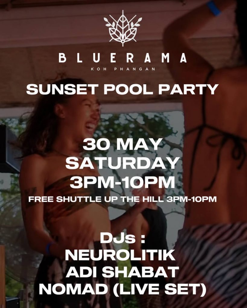 BLUERAMA SATURDAY SUNSET POOL PARTY 30 MAY