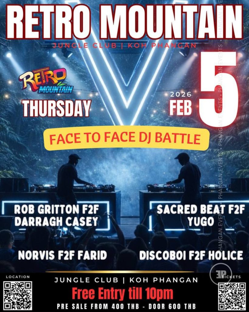 FACE-TO-FACE AT RETRO MOUNTAIN JUNGLE CLUB KOH PHANGAN