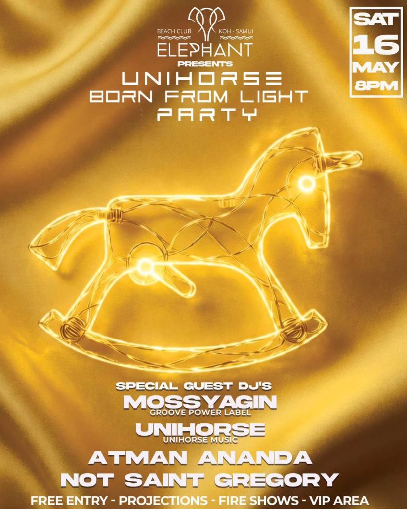 Unihorse Born From Light Party at Elephant Beach Club