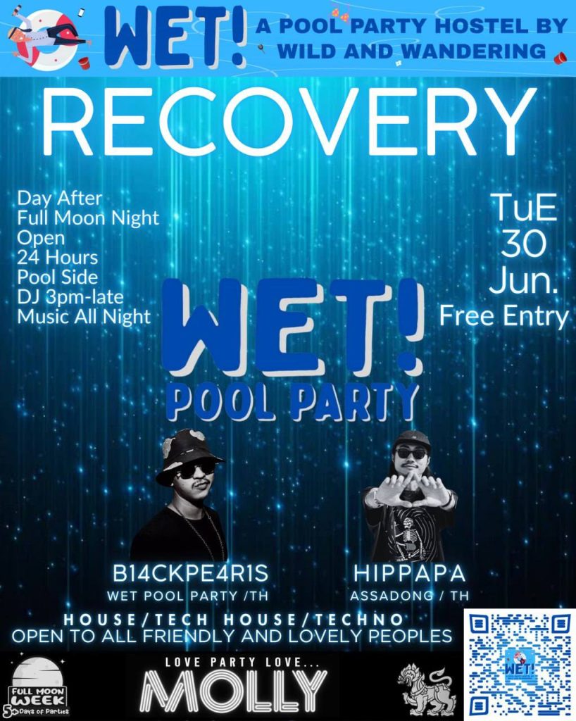 RECOVERY at WET! A Pool Party Hostel by Wild and Wandering
