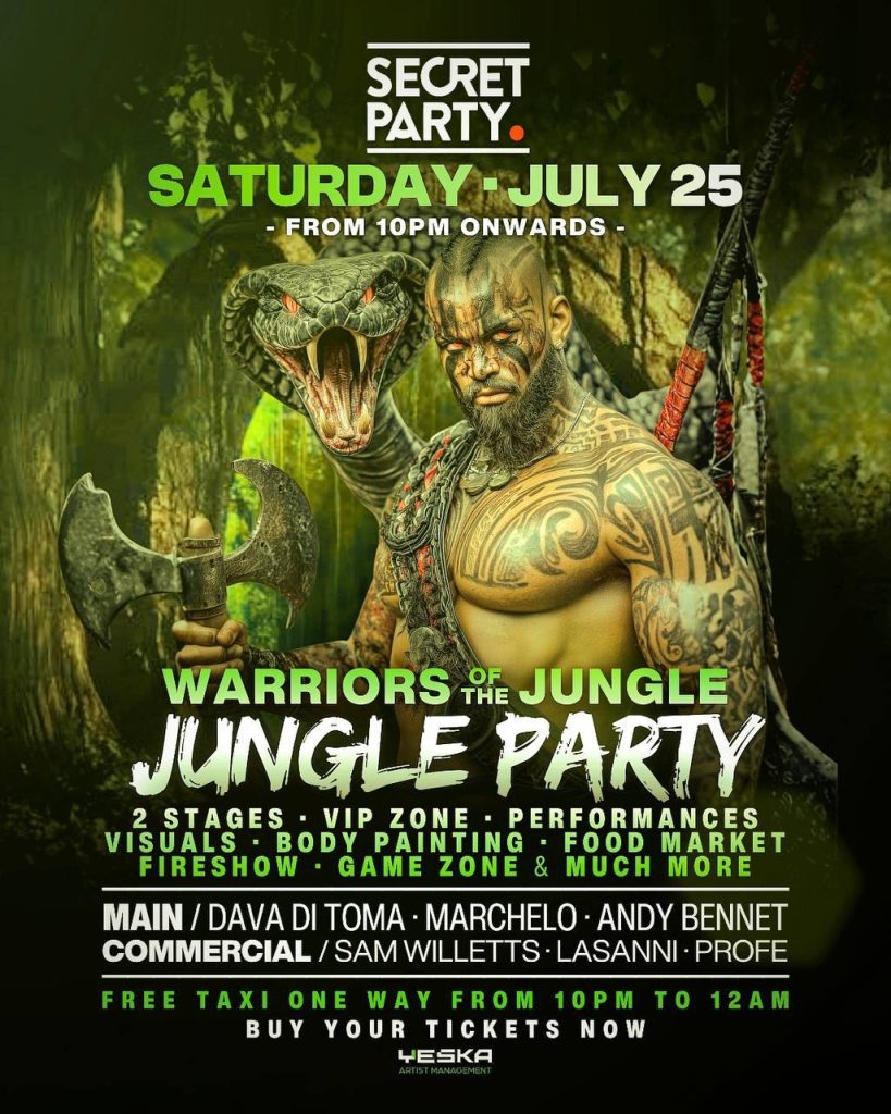Warriors of the Jungle Jungle Party at Secret Party
