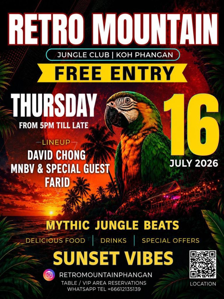 Sunset Vibes at Retro Mountain Jungle Club, Koh Phangan