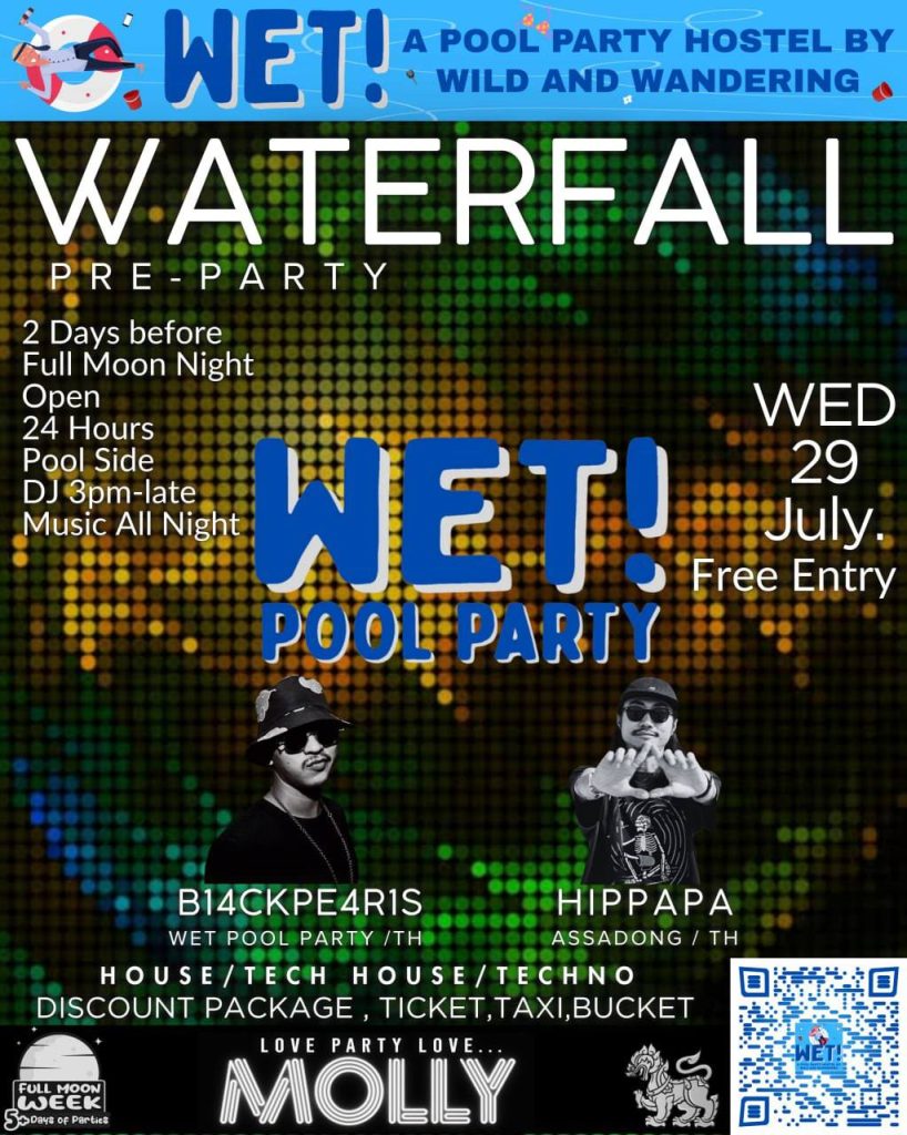 WATERFALL PRE-PARTY at WET! A Pool Party Hostel
