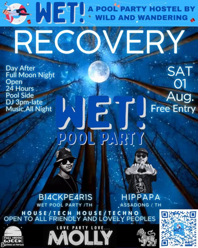 RECOVERY POOL PARTY at WET! A Pool Party Hostel