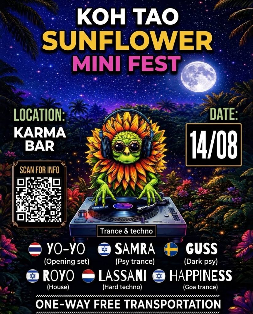Koh Tao Sunflower Mini Fest at Karma Bar